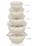 Hermia Set de Tazones de Mezcla y Colador PZR-021, 5 Piezas, Crema